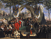 Le Duc de Montpensier inaugure la statue d’Henri IV à Pau, Place Royale